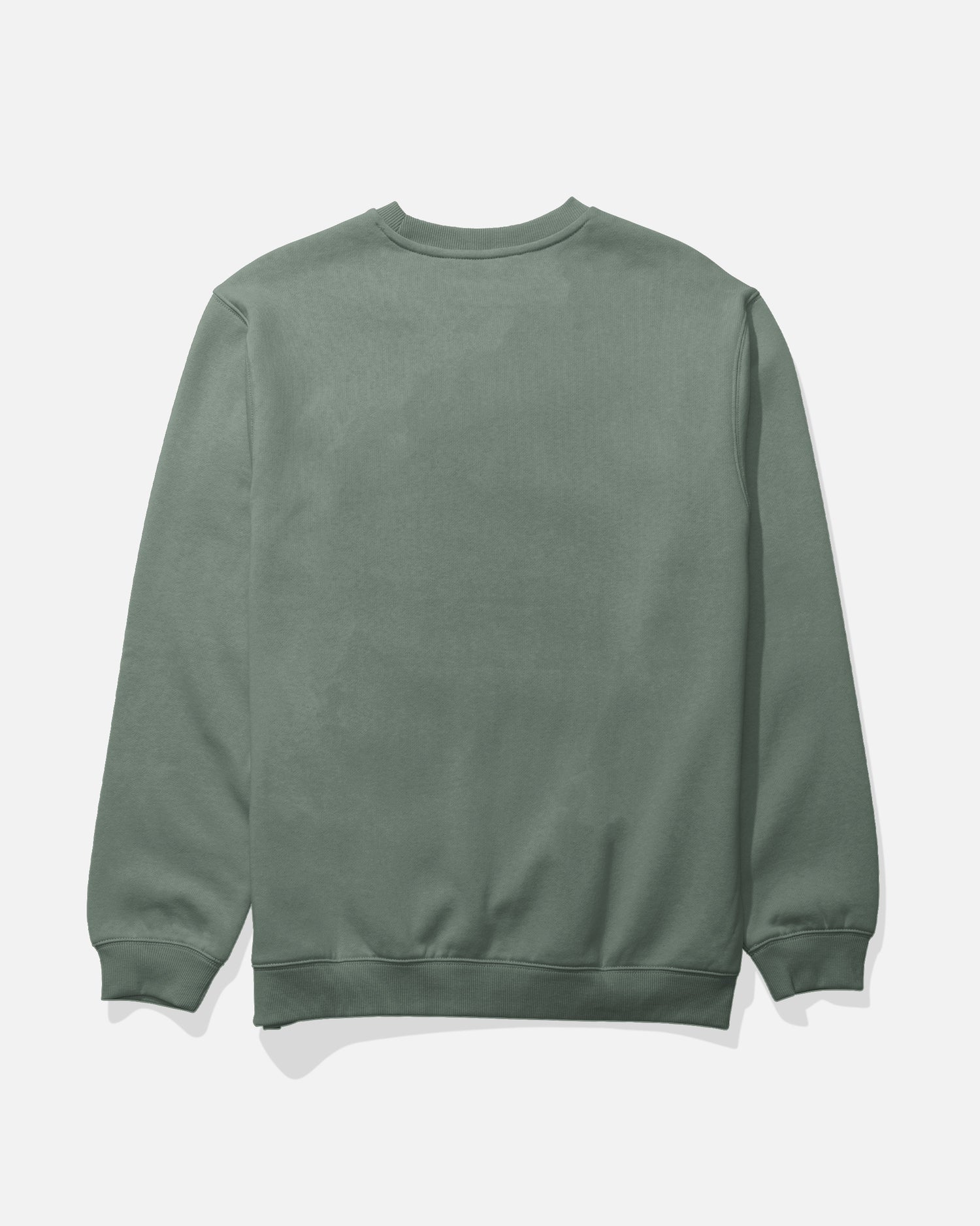 The Salty Crew Crafted Crew Fleece in Laurel Wreath is a mid-weight crewneck sweatshirt, crafted from a cotton-polyester blend and showcased from the back against a white background. It features long sleeves, ribbed cuffs and hem, and a subtle V-stitch gusset at the neckline.