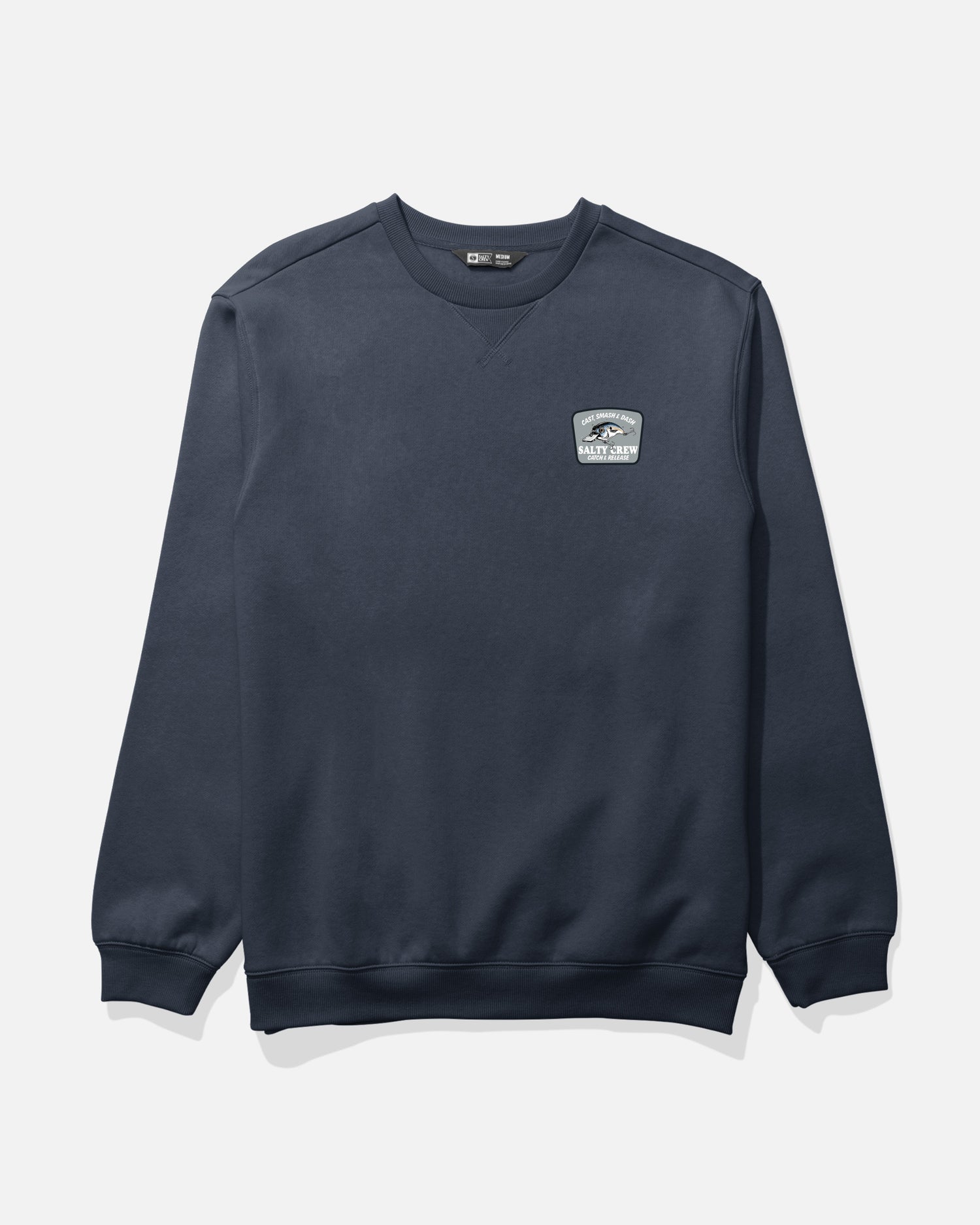 Front view of the Crafted Crew Fleece - Midnight Navy. 