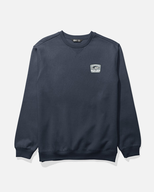 Front view of the Crafted Crew Fleece - Midnight Navy. 