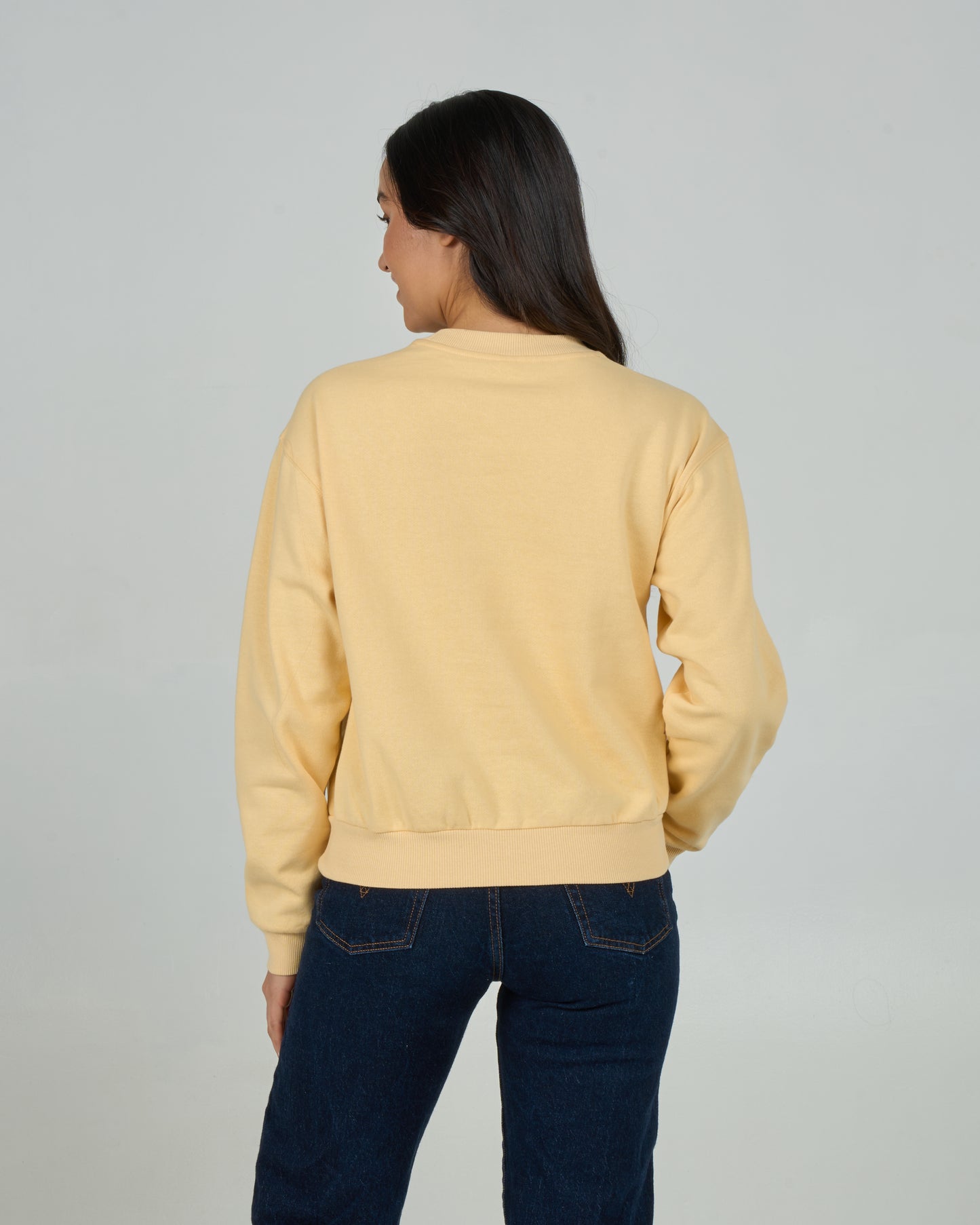 Back view of the Camp Salty Crew - Butter Cream. 