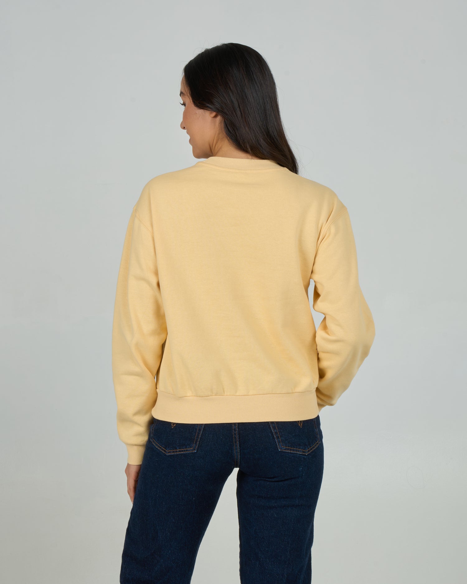 Back view of the Camp Salty Crew - Butter Cream. 
