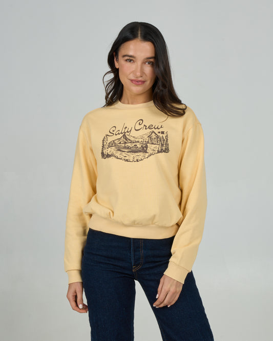Front view of the Camp Salty Crew - Butter Cream. 