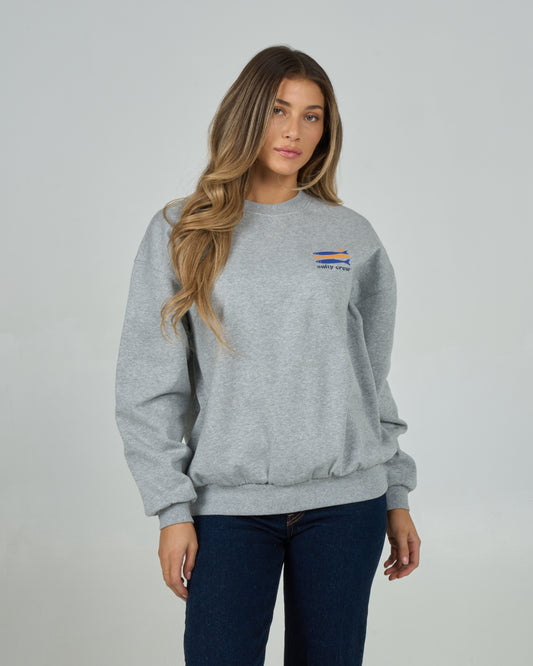 Front view of the Small Bite Crew - Athletic Heather. 