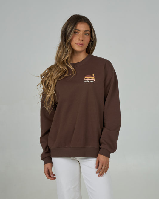 Front view of the Small Bite Crew - Espresso. 