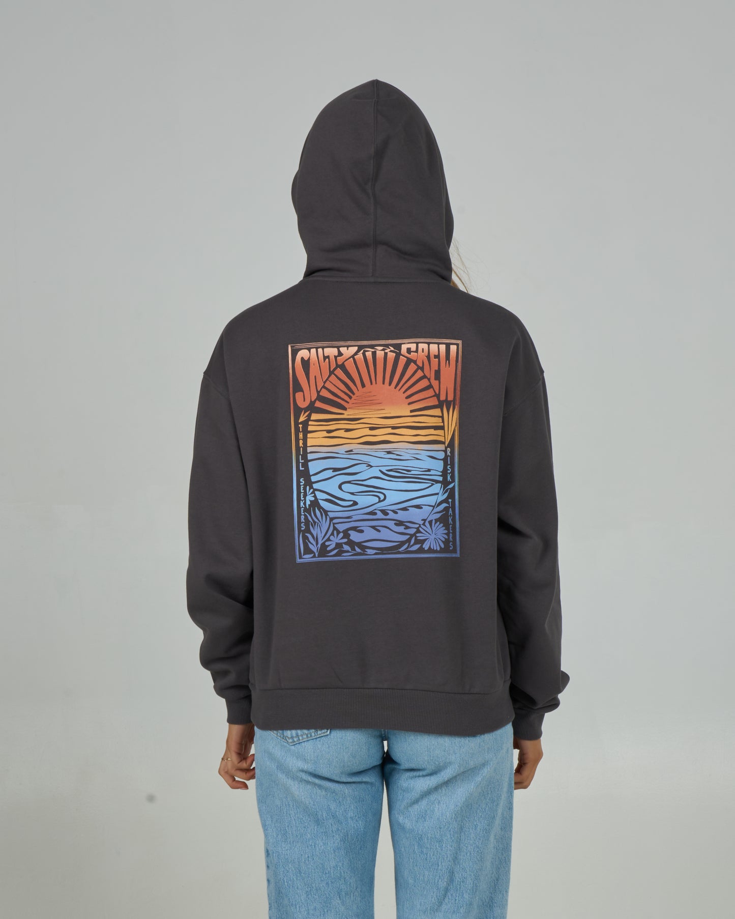 Back view of Posted Hoody - Charcoal. 
