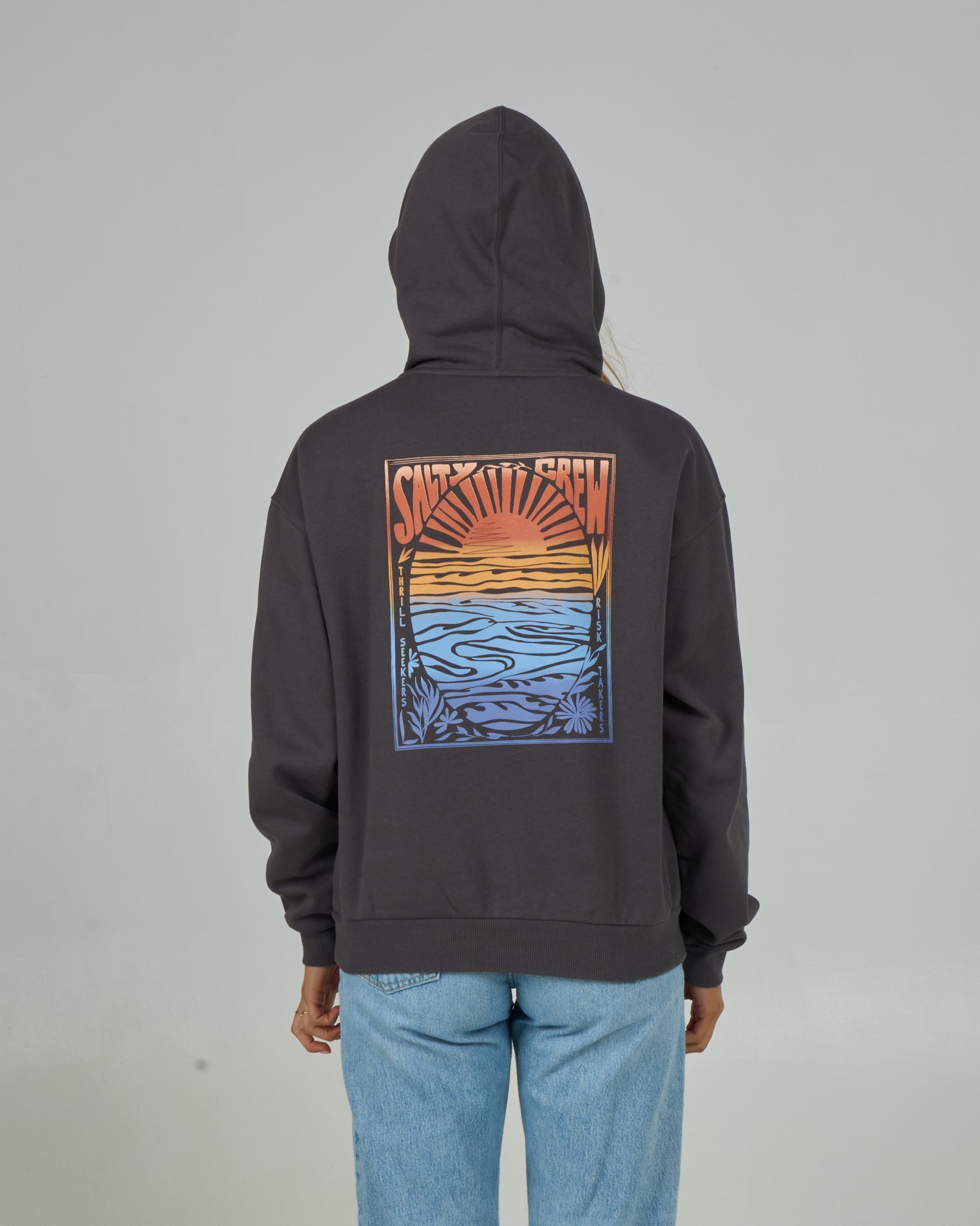 Back view of Posted Hoody - Charcoal. 