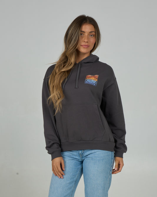 Front view of Posted Hoody - Charcoal. 