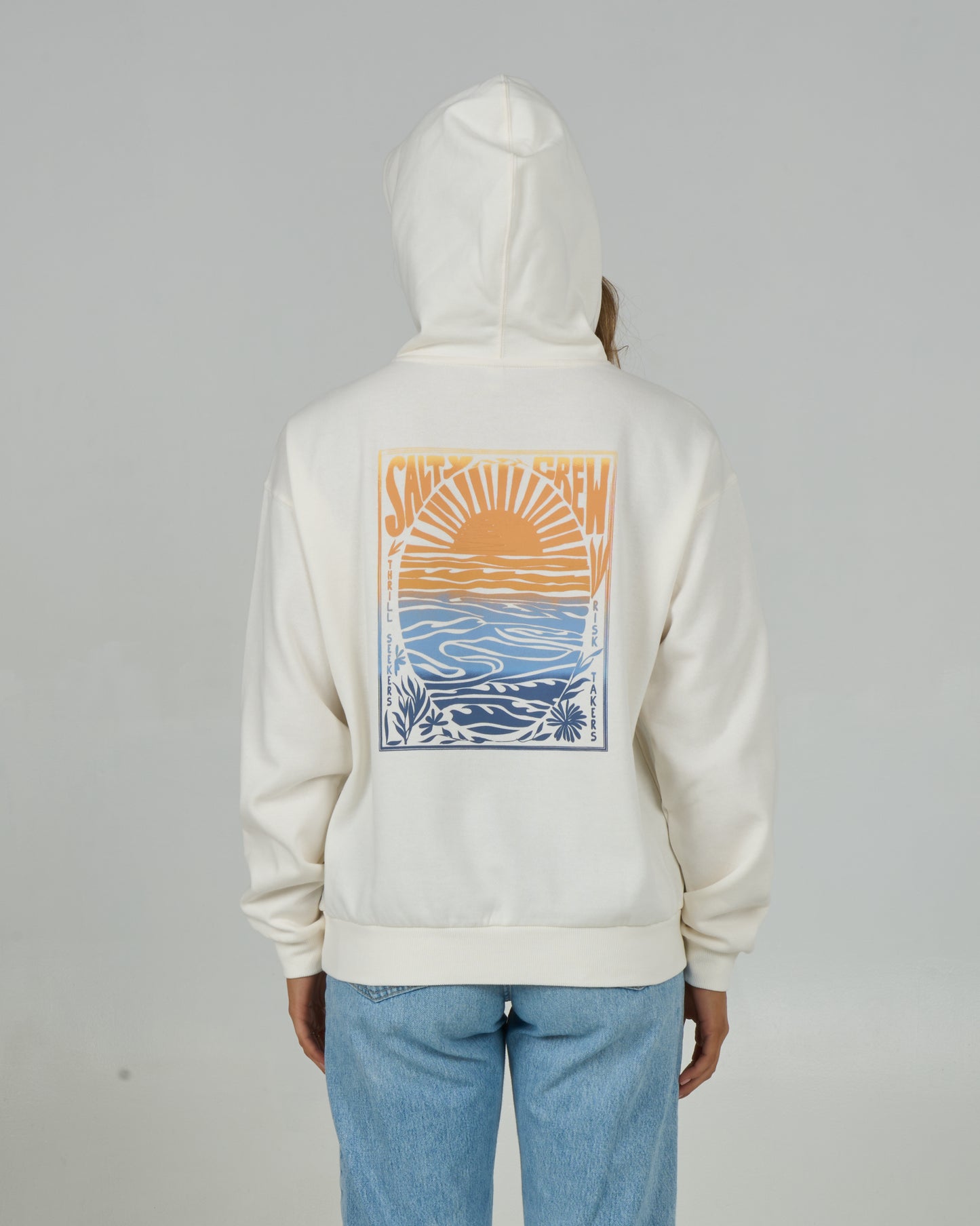 Back view of the Posted Hoody - Off White. 