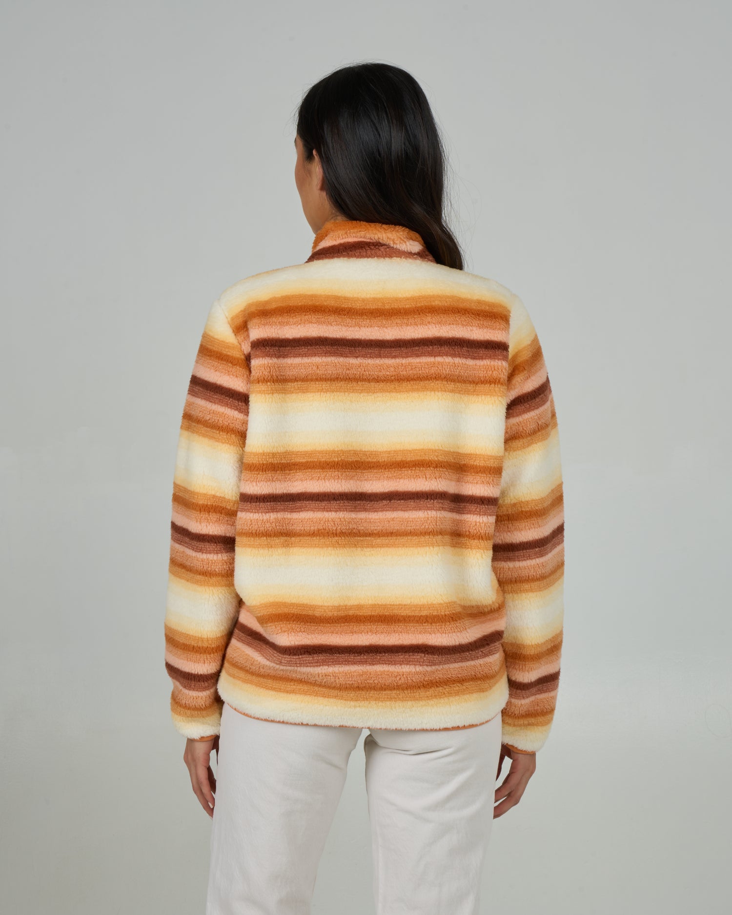 Back view of the Calm Seas Pullover - Peach Fizz. 