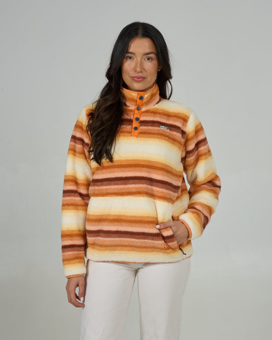 Front view of the Calm Seas Pullover - Peach Fizz. 