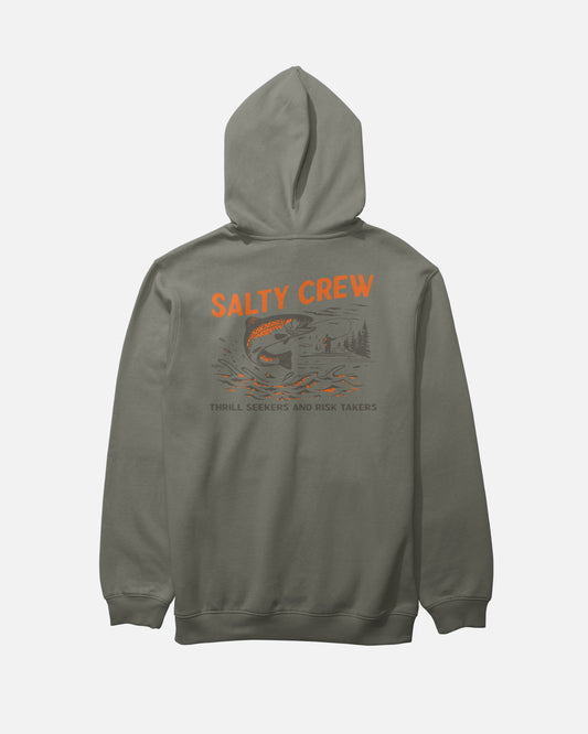 Back view of the Nature Vibes Fleece Hoodie - Dusty Olive. 
