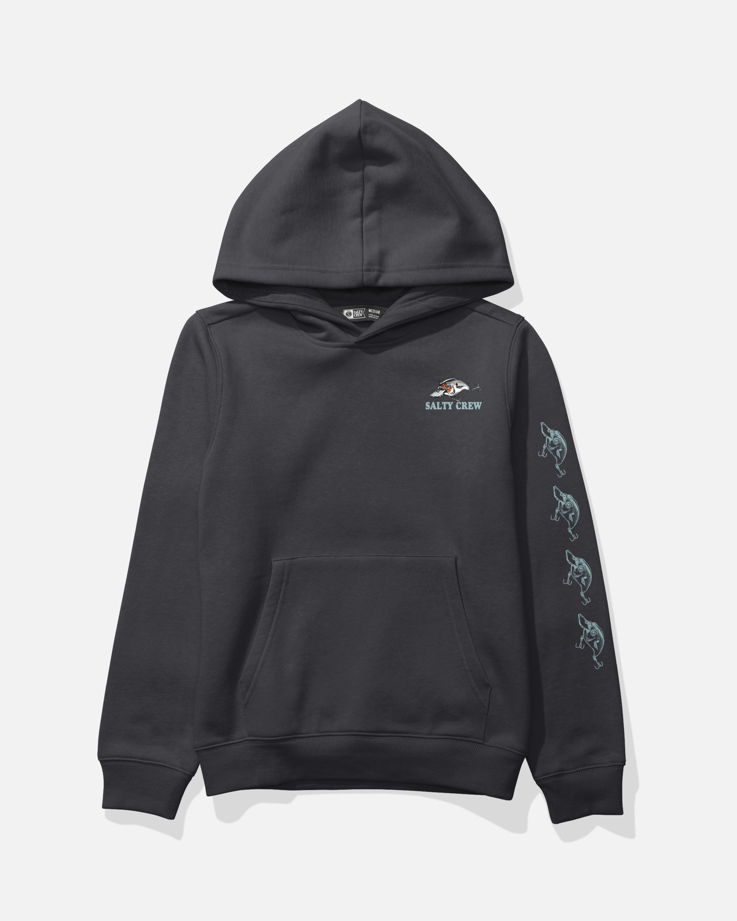 Front view of the Cast Life Boys Fleece - Black. 