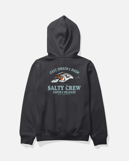 Back view of the Cast Life Boys Fleece - Black. 