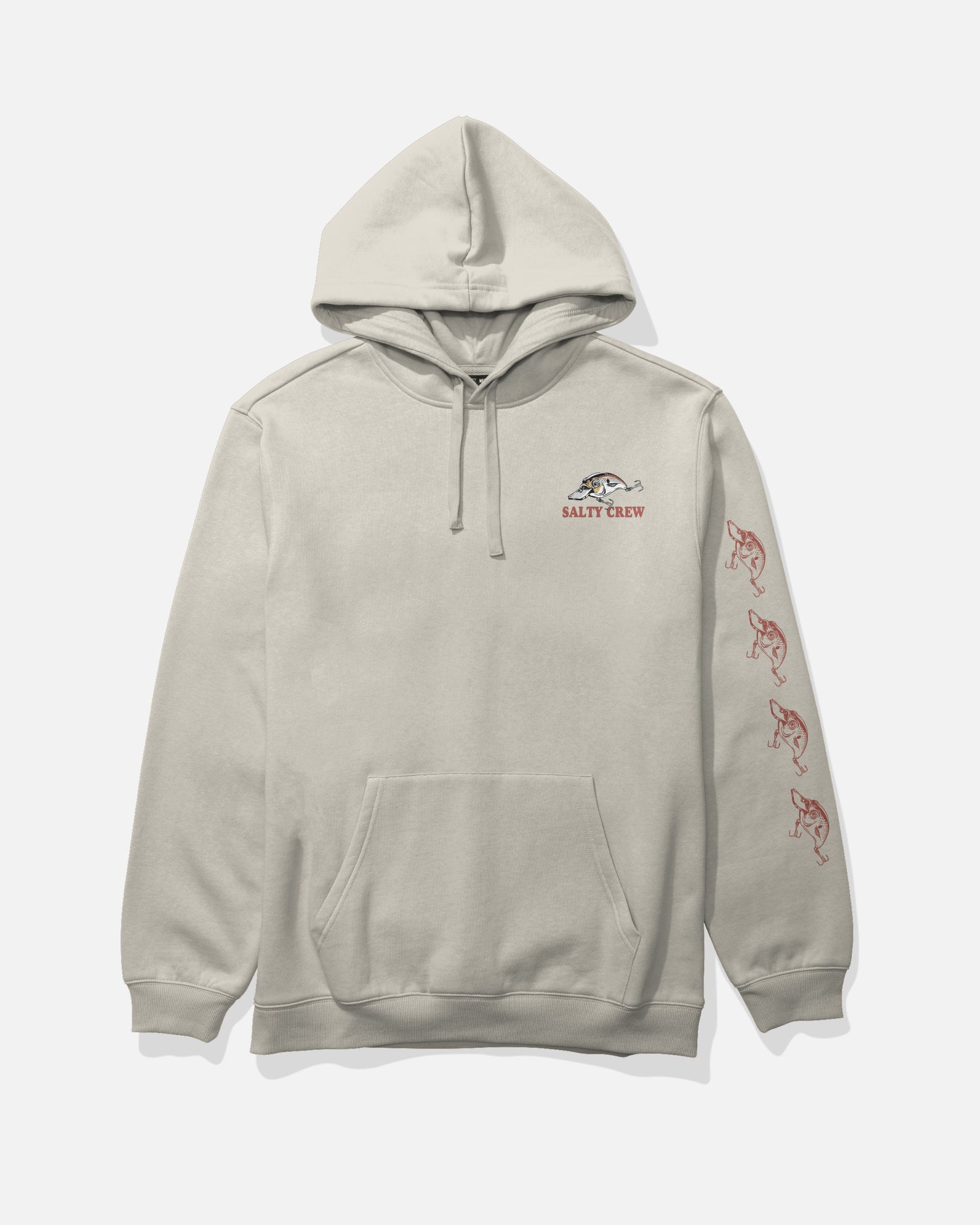 Front view of the Cast Life Fleece Hoodie - Bone. 