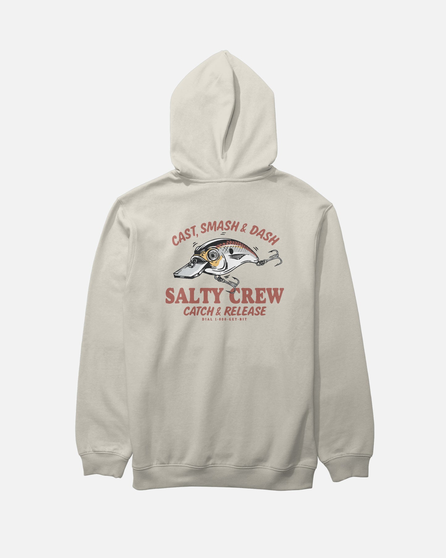 Back view of the Cast Life Fleece Hoodie - Bone. 