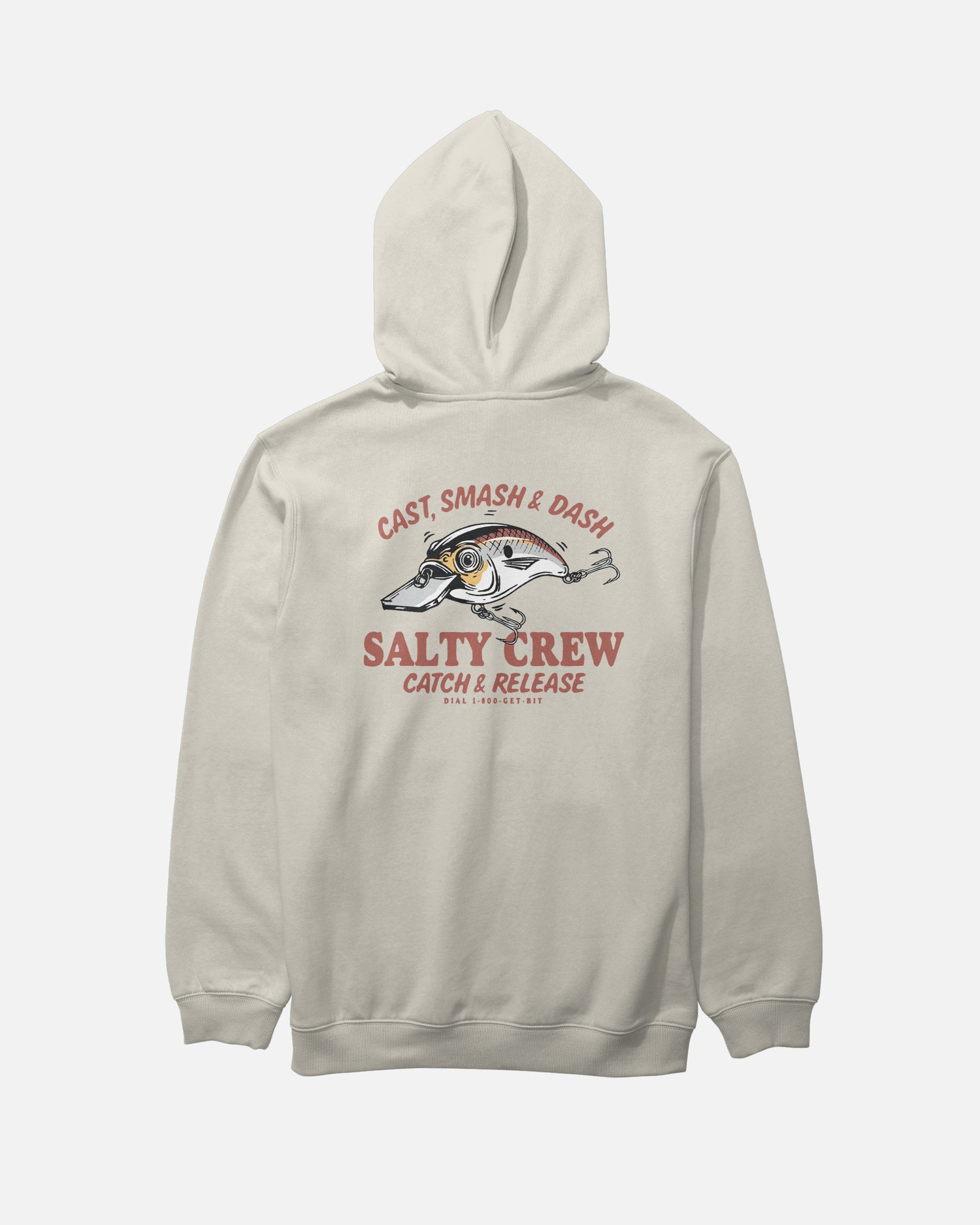 Back view of the Cast Life Fleece Hoodie - Bone. 