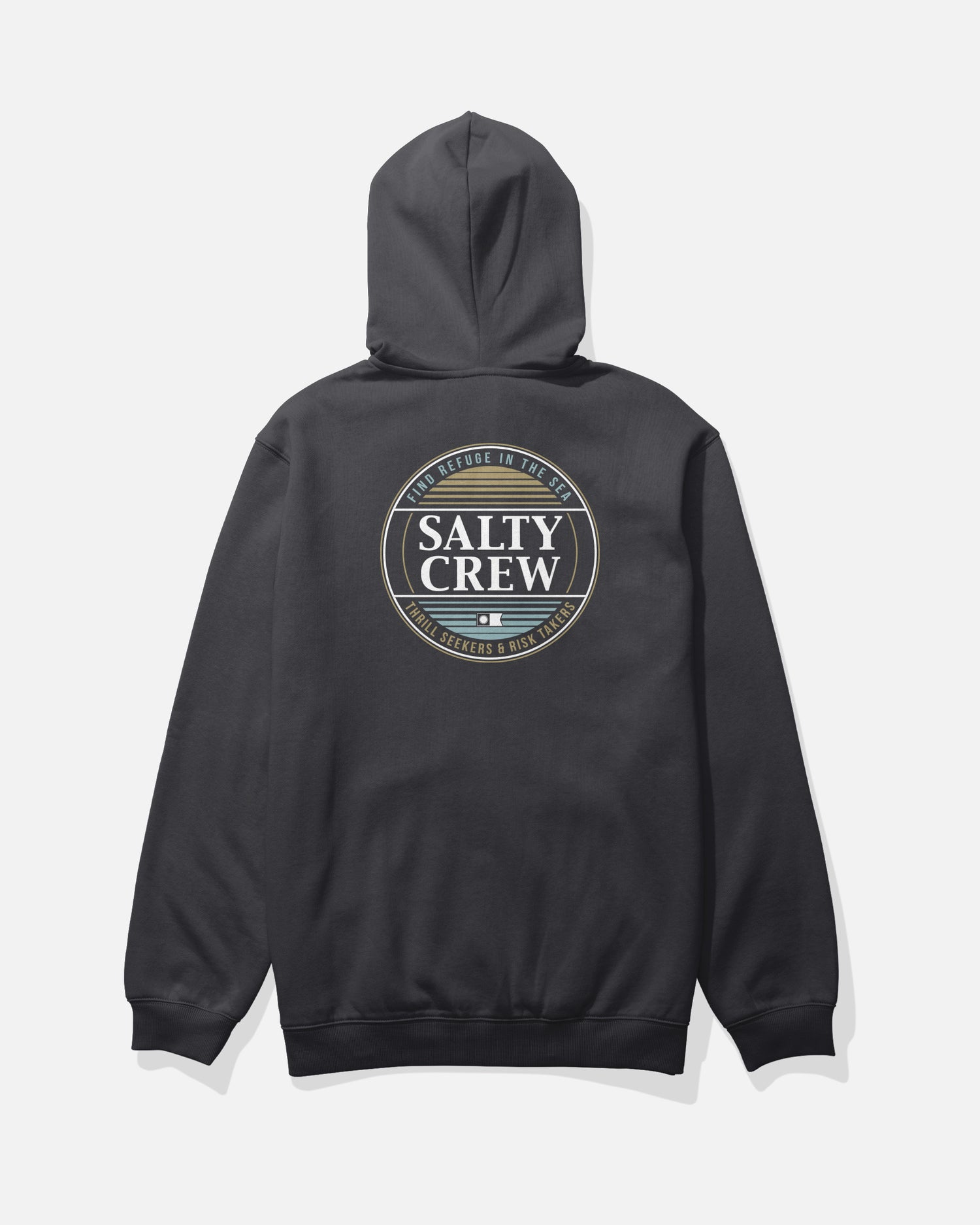 Back view of the Simple Fade Zip Fleece Hoodie - Black. 