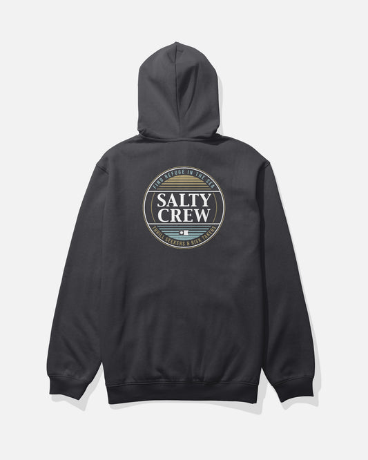 Back view of the Simple Fade Zip Fleece Hoodie - Black. 