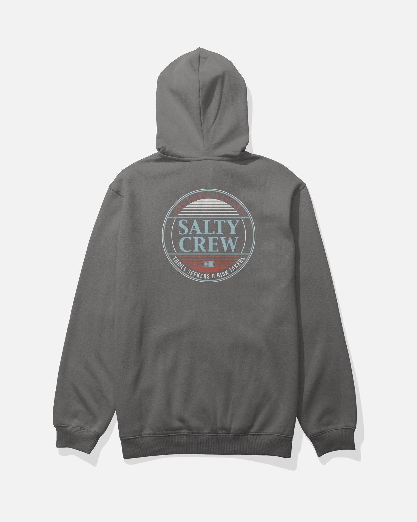 Back view of the Simple Fade Zip Fleece Hoodie - Charcoal. 
