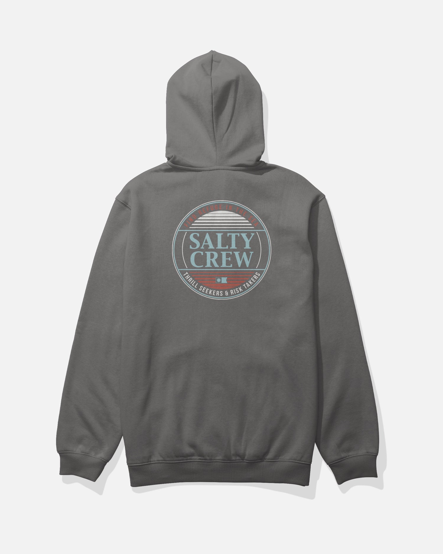 Back view of the Simple Fade Zip Fleece Hoodie - Charcoal. 