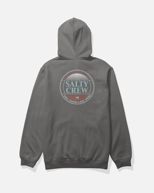 Back view of the Simple Fade Zip Fleece Hoodie - Charcoal. 