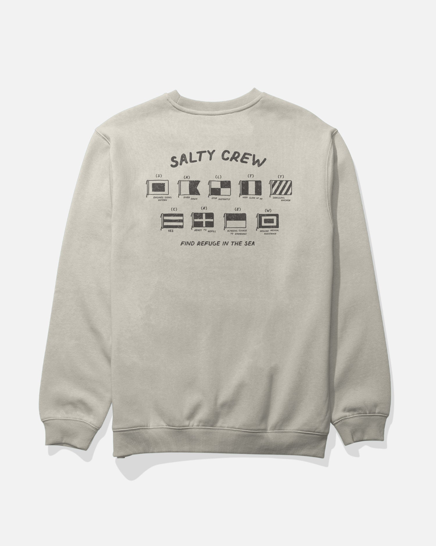 Back view of the Call Sign Crew Fleece - Bone. 