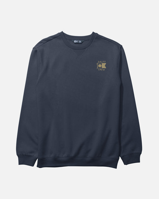 Front view of the Call Sign Crew Fleece - Navy. 