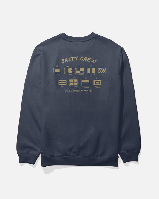 Back view of the Call Sign Crew Fleece - Navy. 
