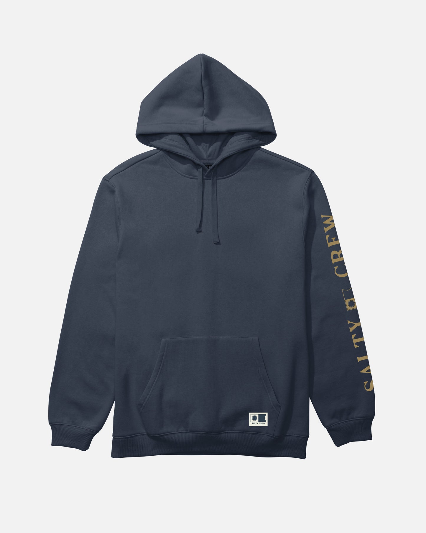 Front view of the Refuge Fleece Hoodie - Midnight Navy. 