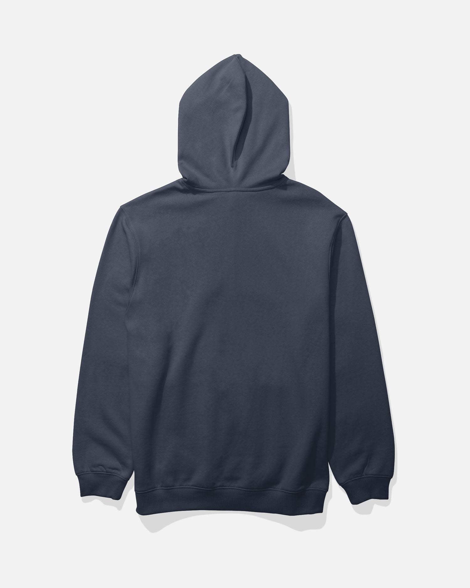 Back view of the Refuge Fleece Hoodie - Midnight Navy. 