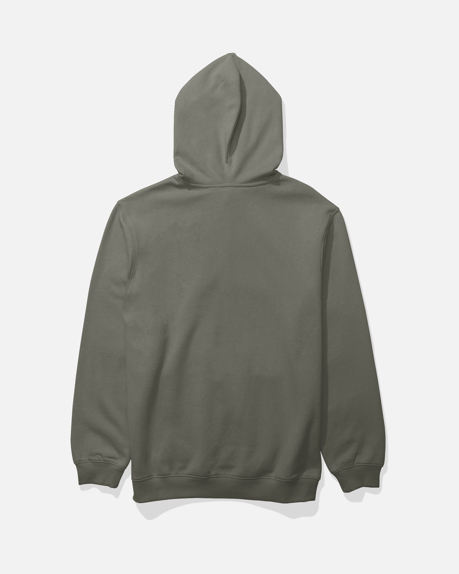 Back view of the Refuge Fleece Hoodie - Olive. 