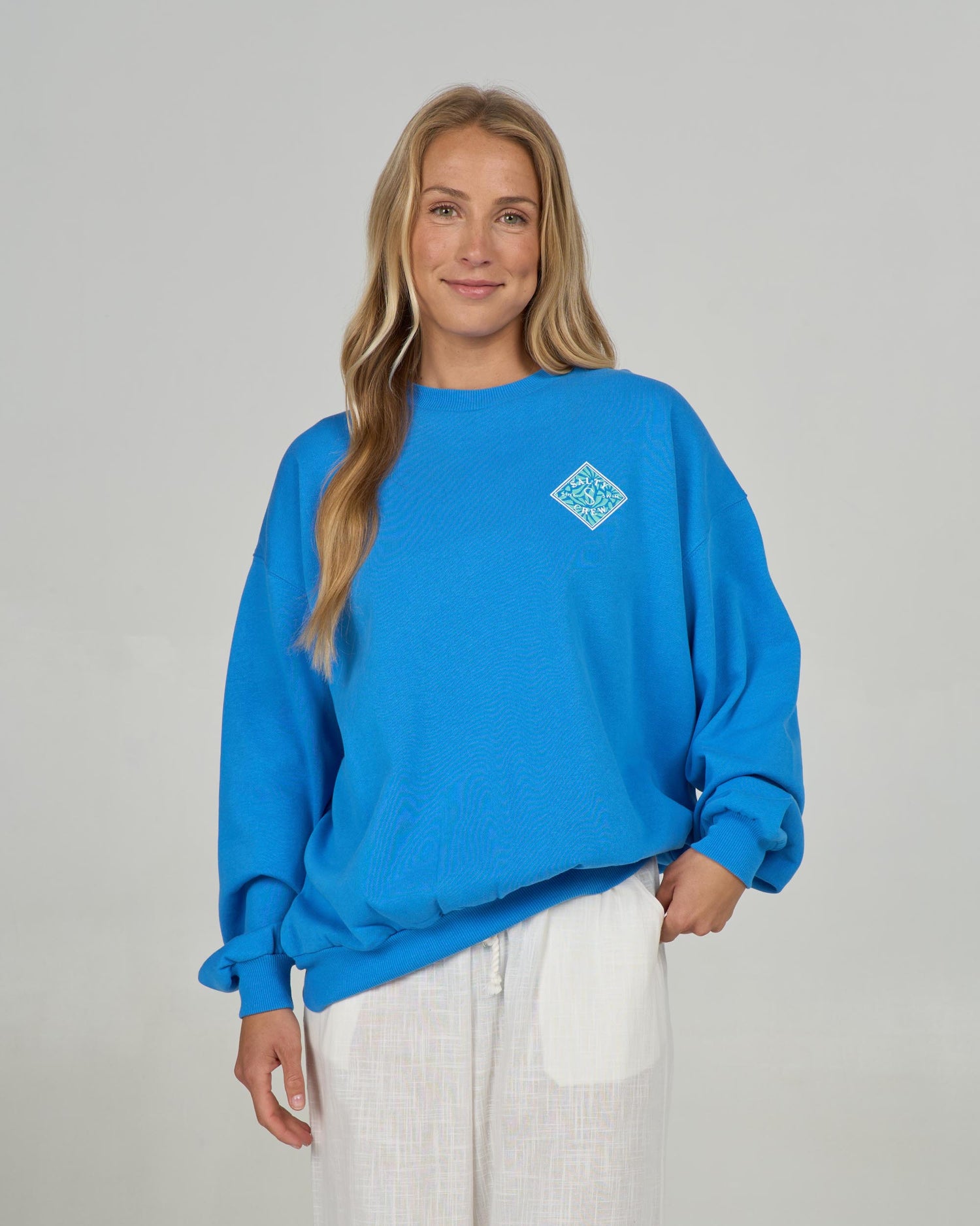 Front view of the Tippet Crew - Bold Blue. 