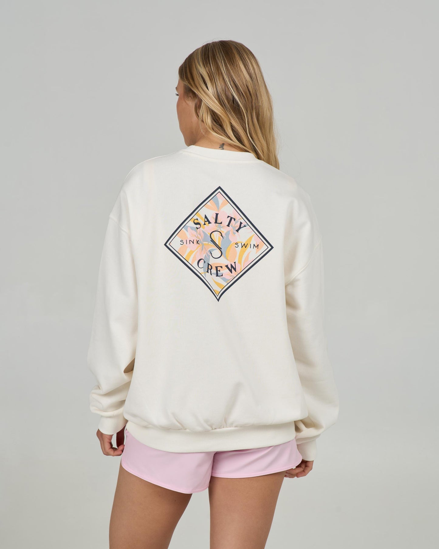 Back view of the Tippet Crew - Off White. 