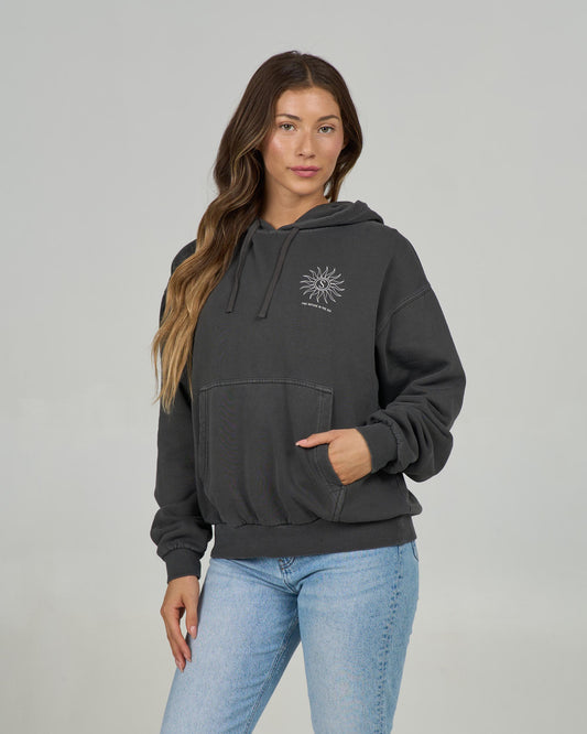Front view of the Zodiac Hoody - Faded Black. 