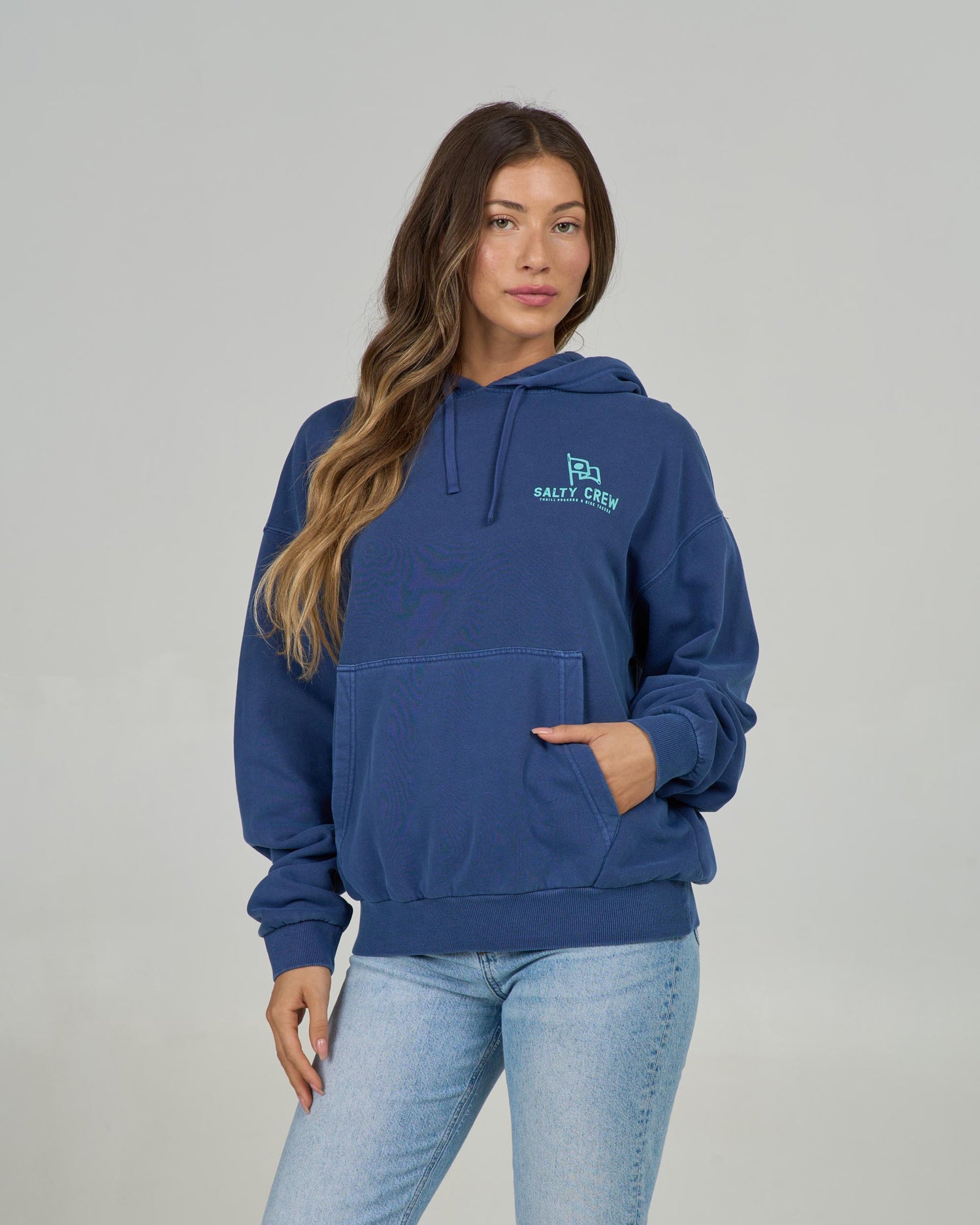 Front view of the Flying High Hoody - Navy.