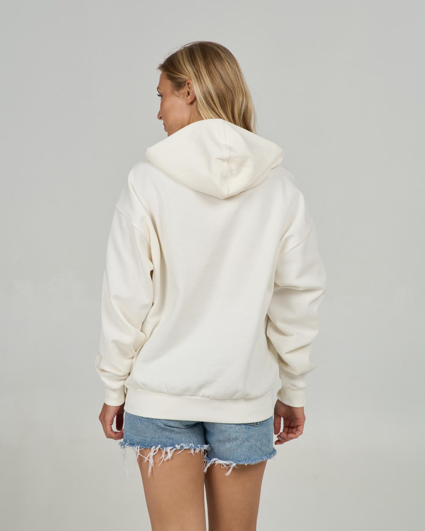 Back view of the Unscripted Hoody - Off White. 