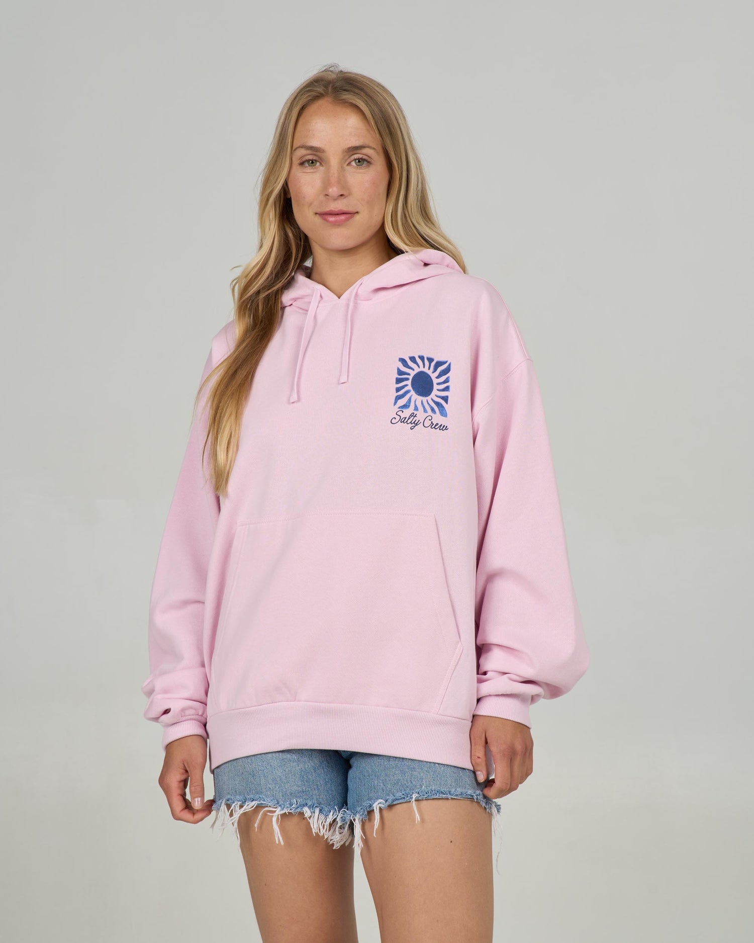 Front view of the Sunblock Hoody - Pink Skies. 