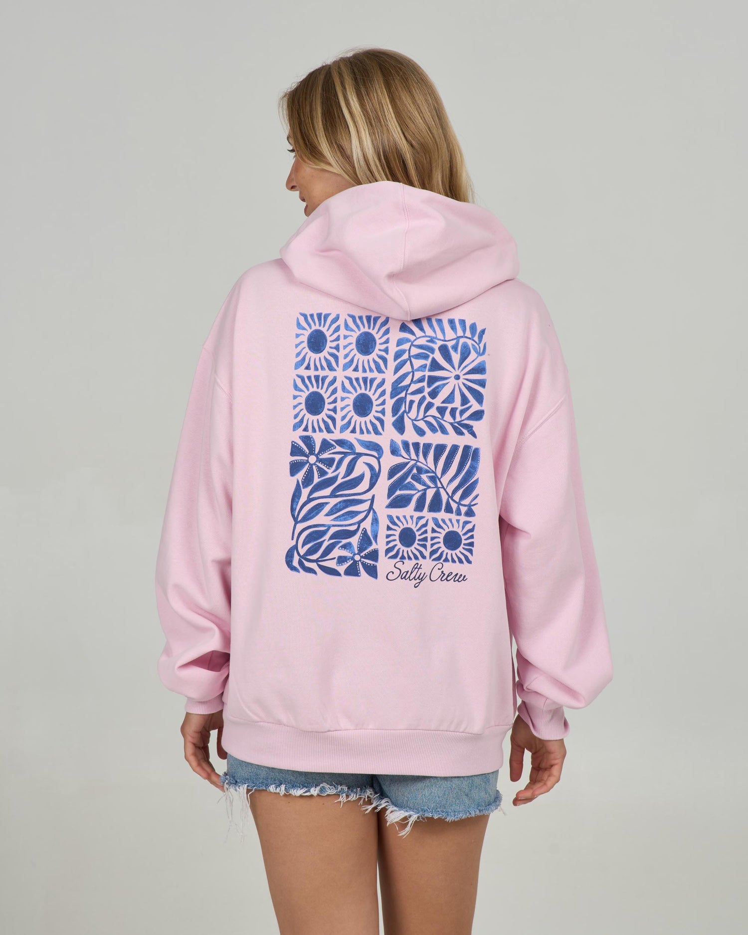 Back view of the Sunblock Hoody - Pink Skies. 