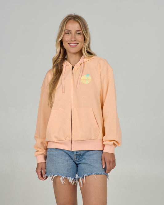 Front view of the Simplicity Zip Hoody - Apricot. 