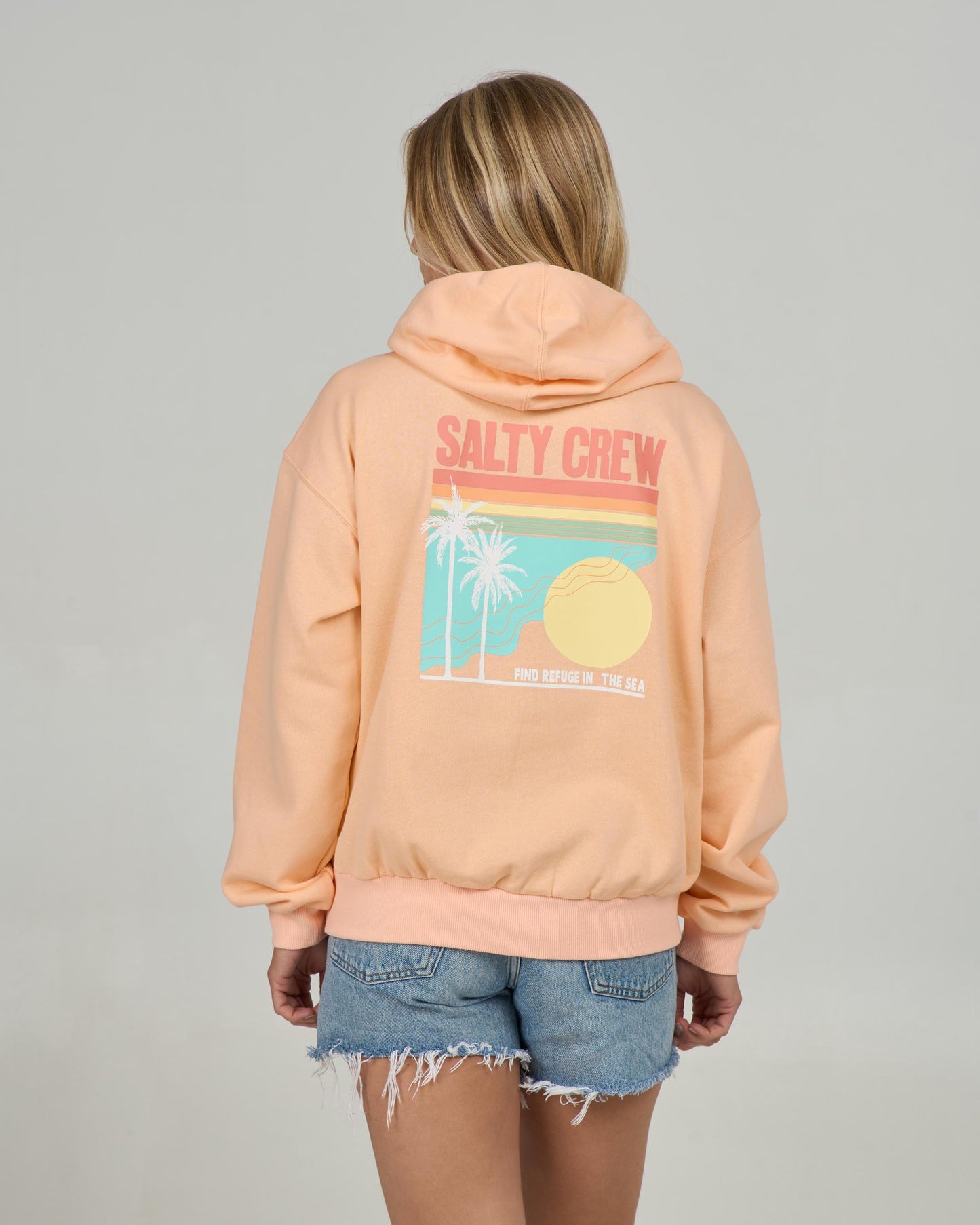 Back view of the Simplicity Zip Hoody - Apricot. 