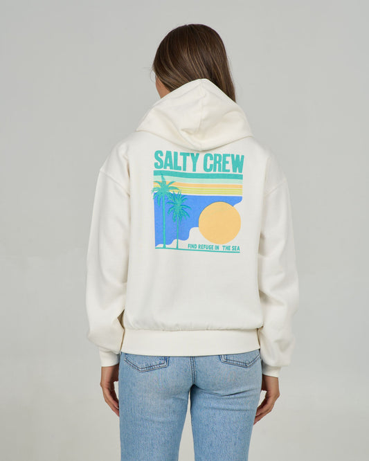 Back view of the Simplicity Zip Hoody - Off White. 