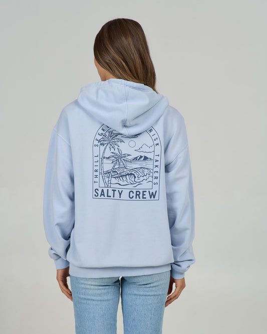 Back view of the Archway Zip Hoody - Fog. 
