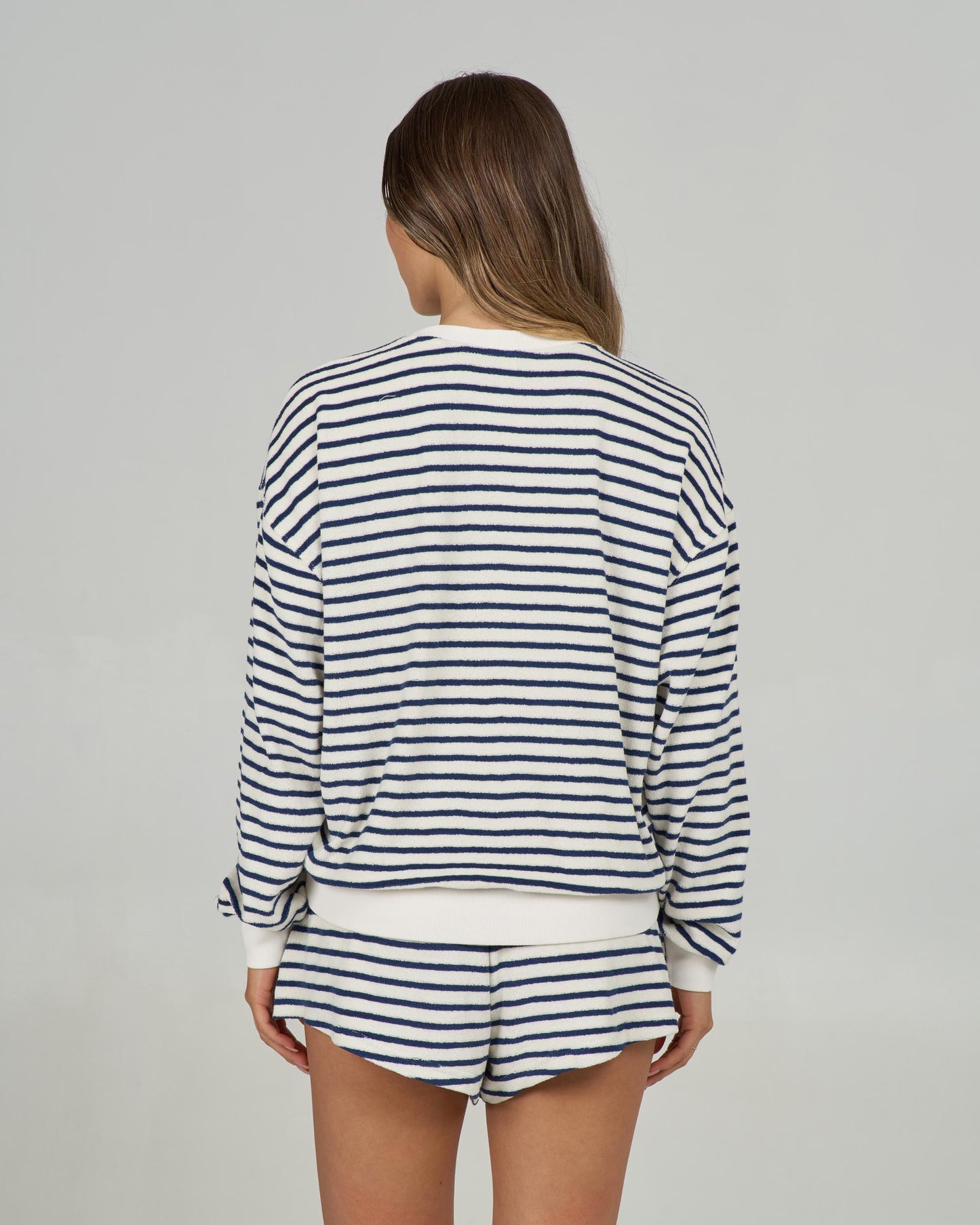 Back view of the Schooner Crew - Bright Navy. 