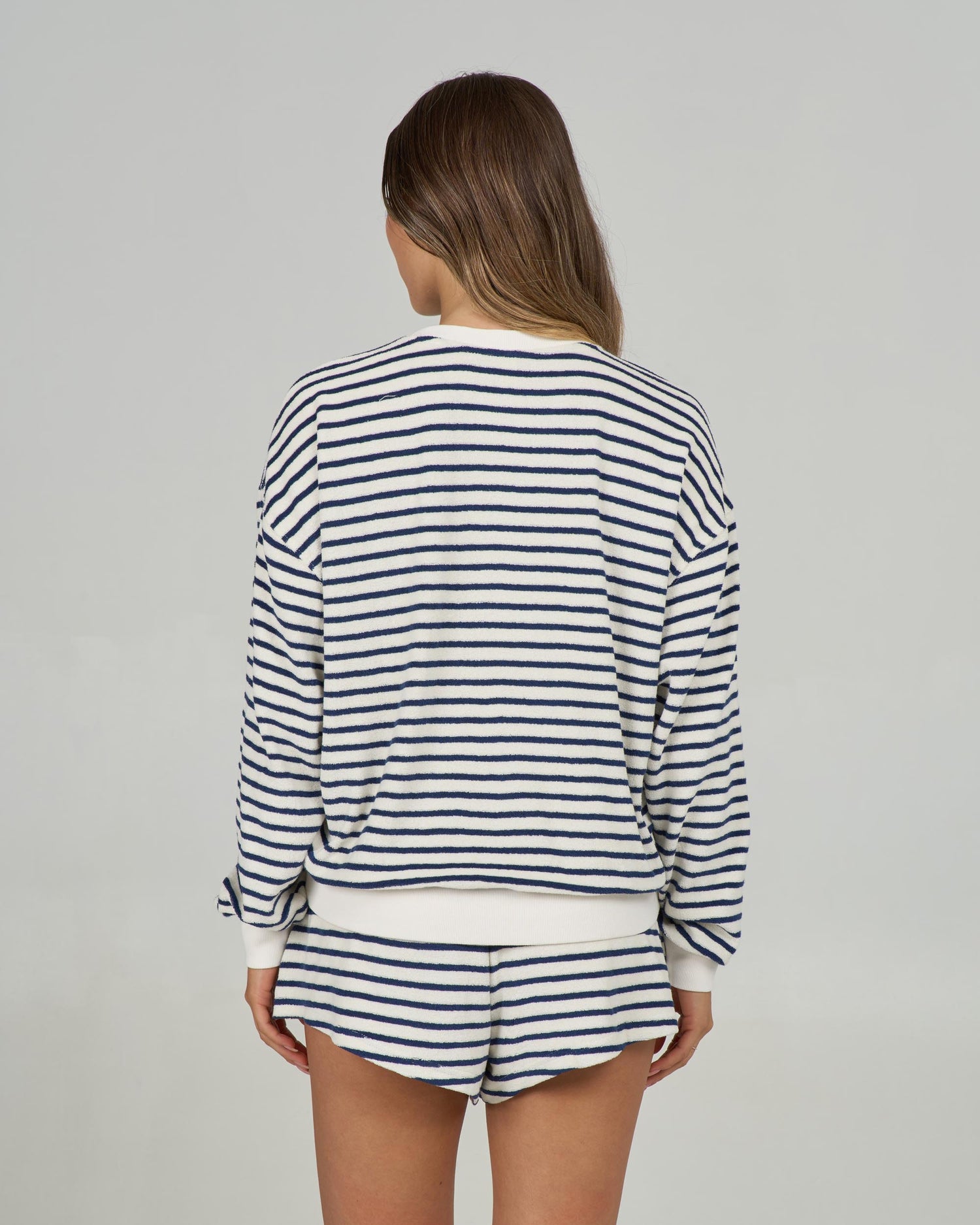 Back view of the Schooner Crew - Bright Navy. 