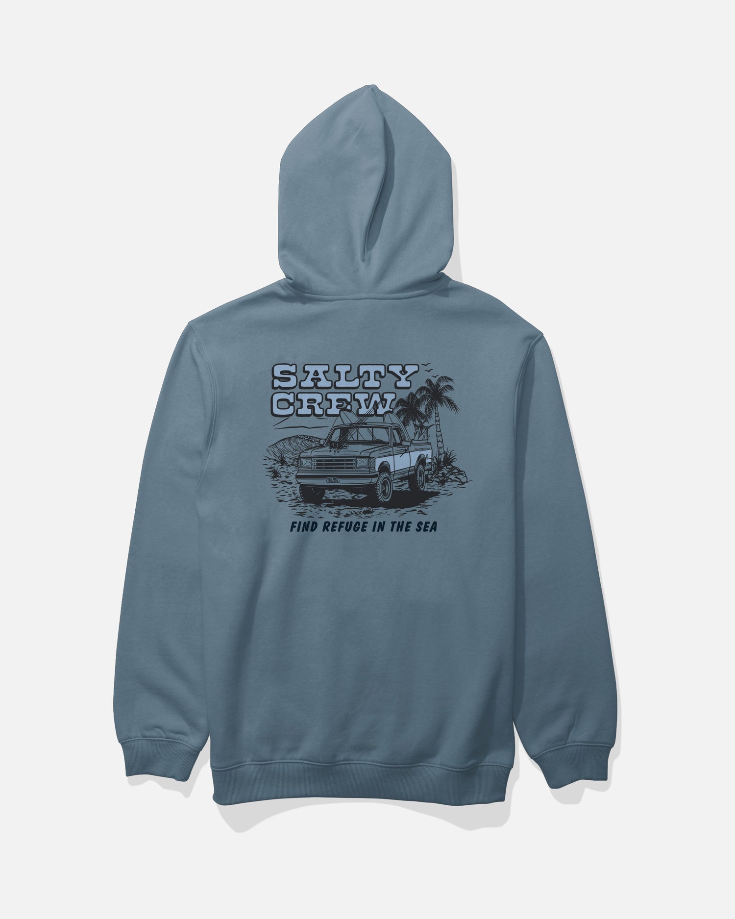 Back view of the Truck Stop Fleece Hoodie - Slate.