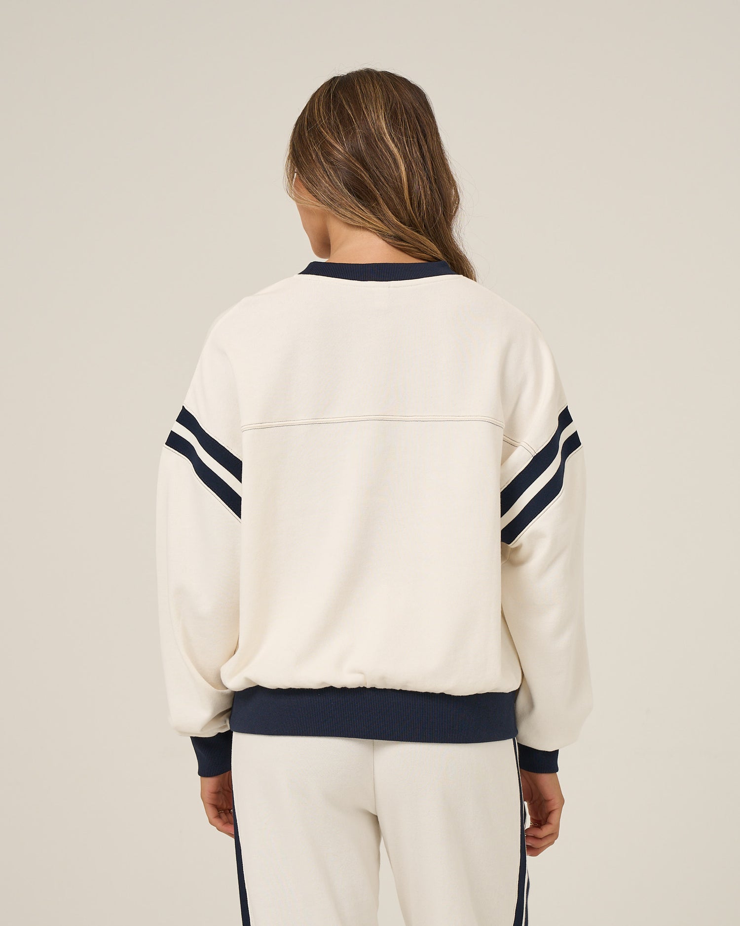 Back view of the Maritime Crew - Off White. 