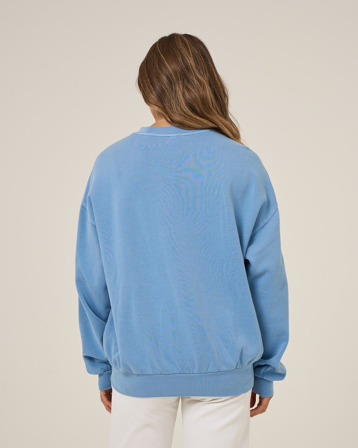 Back view of the Horizon Crew - Ash Blue. 