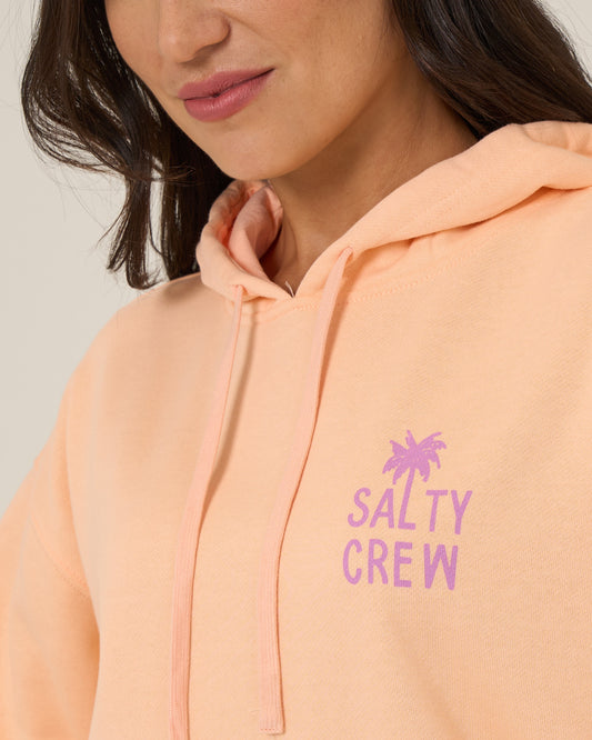 Close up front view of the Rise And Smile Hoodie - Apricot. 