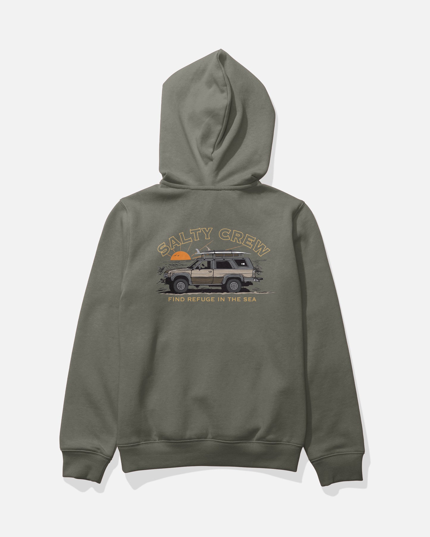 Back view of the Get Ready Boys Fleece - Dusty Olive. 