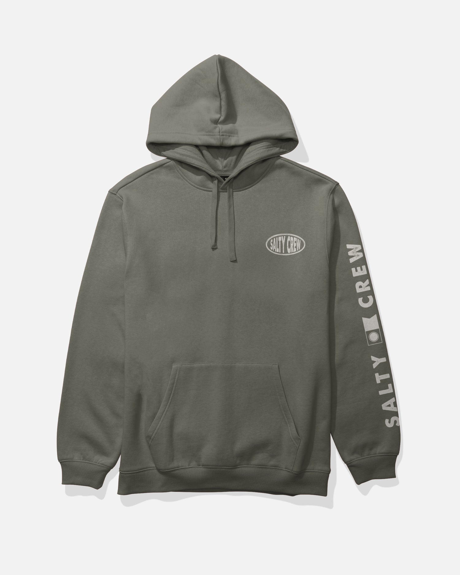 Front view of the Signage Fleece - Dusty Olive. 